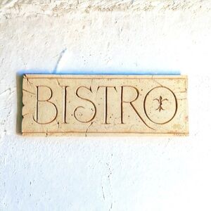 BISTRO Sign Made of Distressed Look Resin 13 x 5